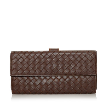 Bottega Veneta Intrecciato Leather Long Wallet Long Wallets