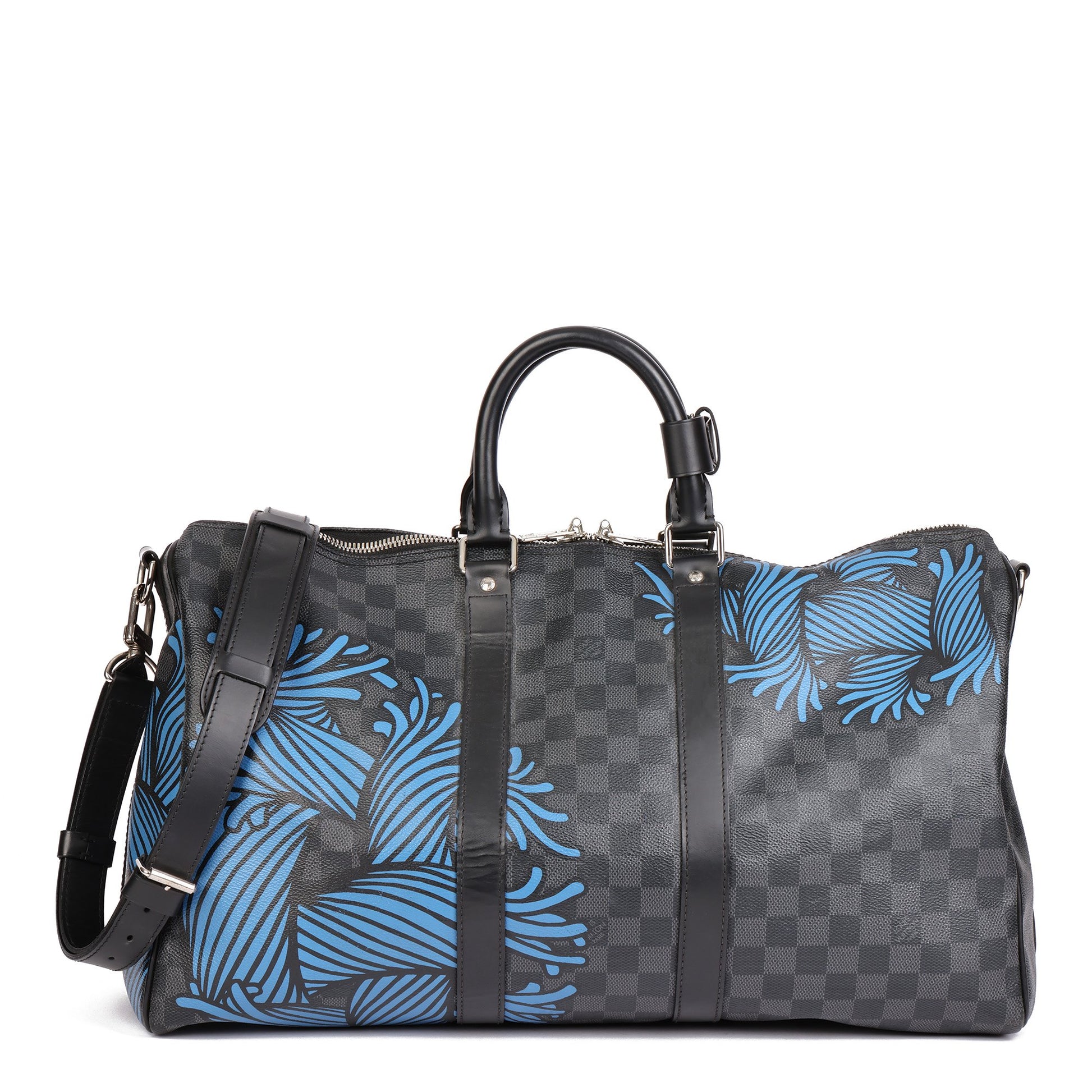 Louis Vuitton Keepall Bandouliere 55 Damier Nemeth Blue Rope Weekend Travel  Bag