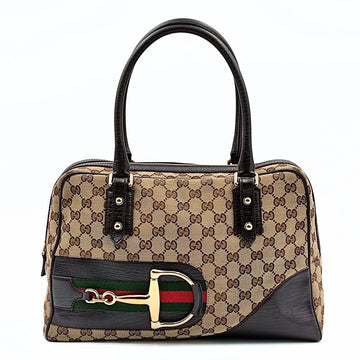 GUCCI Horsebit 1955 handbag in monogram canvas