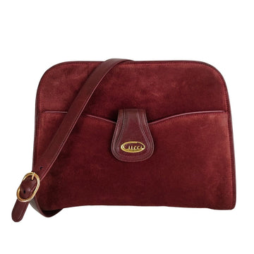 GUCCI vintage 70s Horsebit shoulder bag in burgundy leather