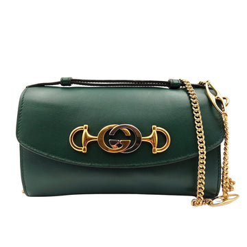 GUCCI Gucci Gucci Zumi shoulder bag in green leather