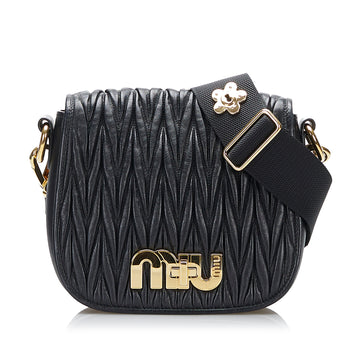 Miu Miu Matelasse Logo Crossbody Shoulder Bag