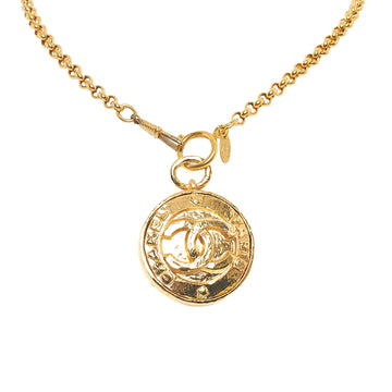 CHANEL CC Round Medallion Necklace Costume Necklace