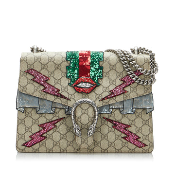 Gucci Embellished GG Supreme Dionysus Shoulder Bag