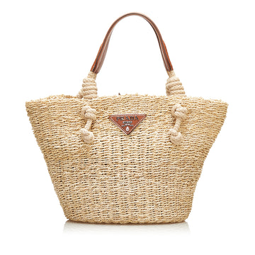 Prada Raffia Woven Tote Tote Bag