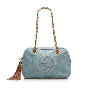 GUCCI Denim Soho Chain Shoulder Bag