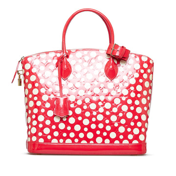 LOUIS VUITTON Monogram Vernis Kusama Infinity Dots Lockit MM Tote Bag