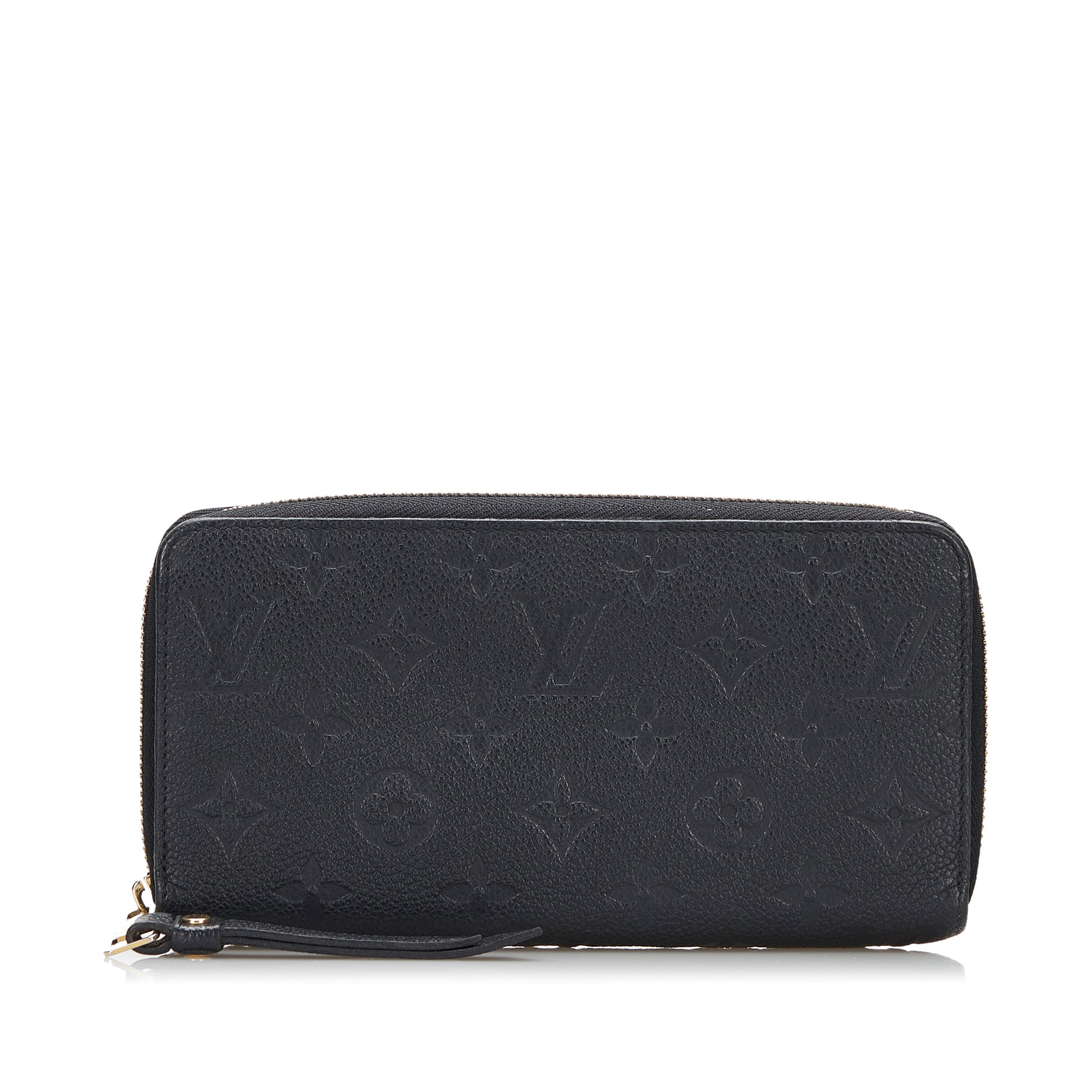 LOUIS VUITTON Monogram Empreinte Leather Zippy Wallet Black