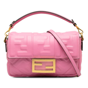 FENDI Mini FF Embossed Baguette