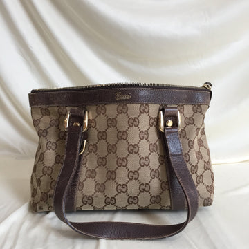 Gucci Brown GG Canvas Tote Sku# 61046