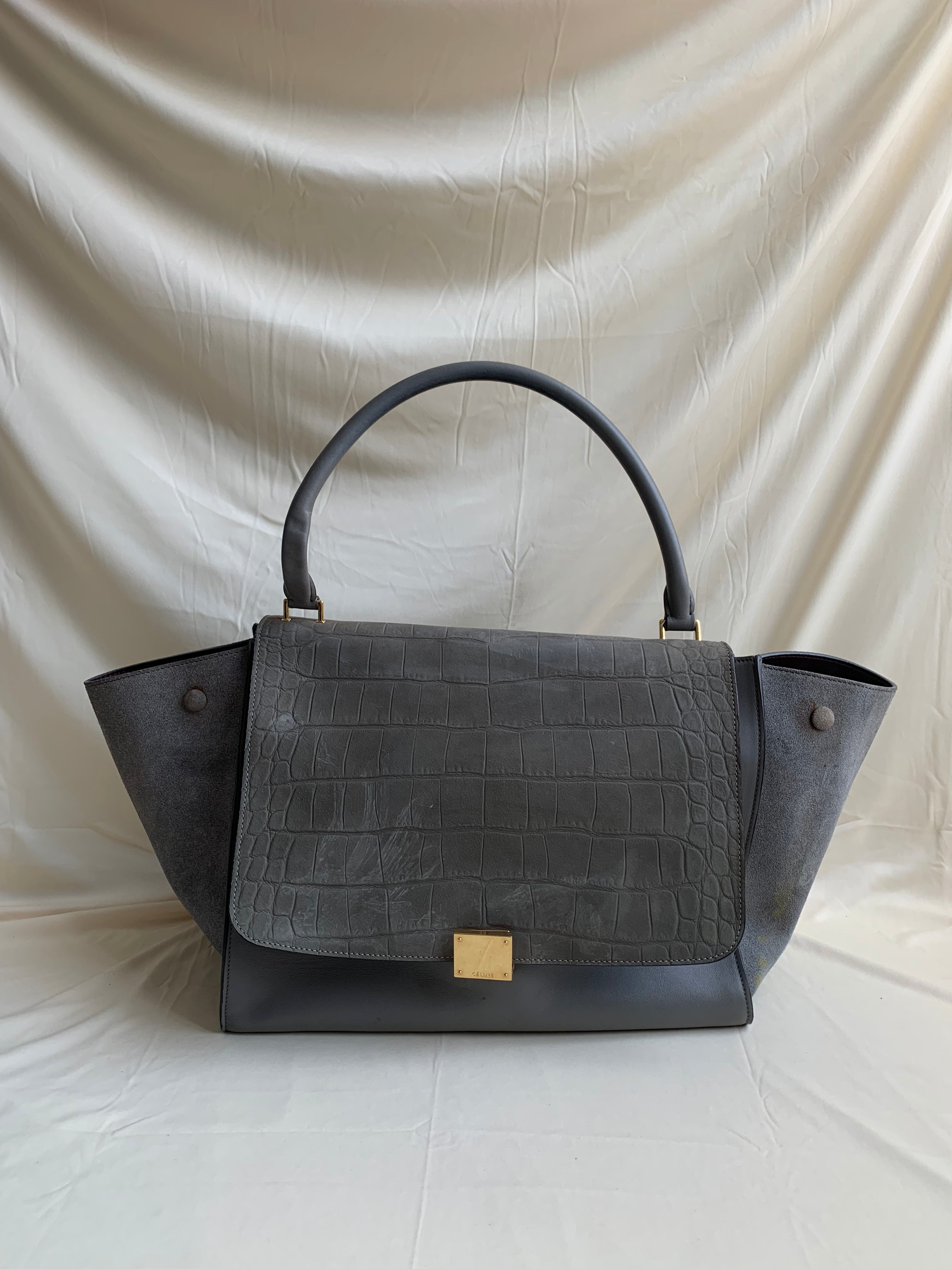 Celine trapeze croc on sale embossed