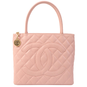 Chanel Around 2003 Made Caviar Skin Cc Mark Stitch Revival Tote Bag Pink