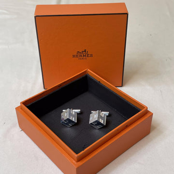 Hermes Silver Cube H Cufflinks Sku# 54047