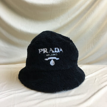 Prada Logo Bucket Hat Printed Terry Cloth Size M Sku# 57216