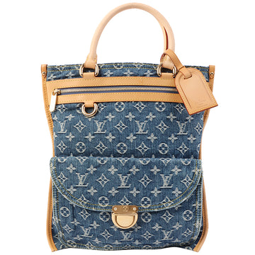 Louis Vuitton 2005 Made Denim Monogram Lamb Flat Shopper Indigo