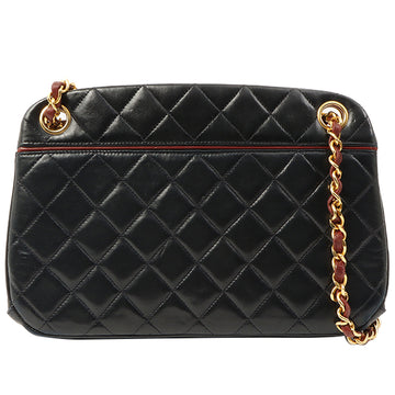 Chanel Matelasse Stitch Metal Clasp Chain Shoulder Bag Black