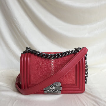 Chanel Red Stingray BOY Shoulder Bag Sku# 61157