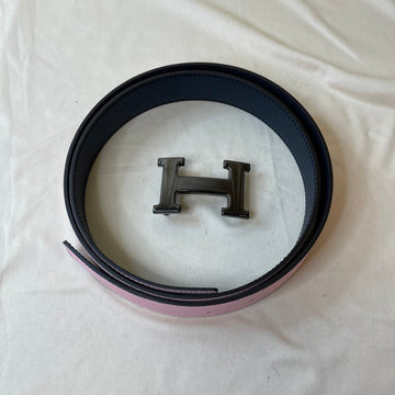 Hermes Grey Ultra Rare 32mm Dark Ruthenium H Reversible Leather Size 80 Belt Sku# 47235