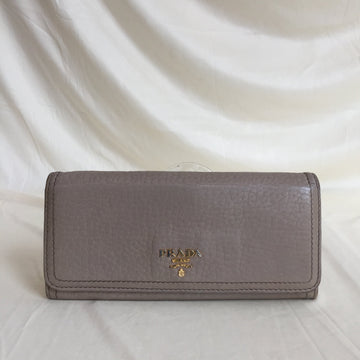 Prada Grey Flap Long Wallet Sku# 61100