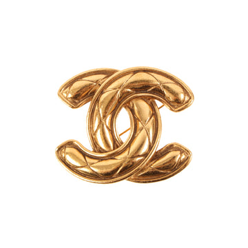 CHANEL Matelasse Stitch Cc Mark Brooch