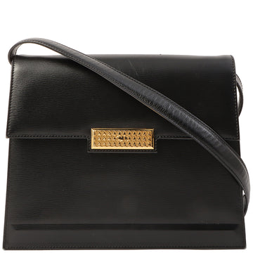 DIOR Design Logo Plate Shoulder Bag Black