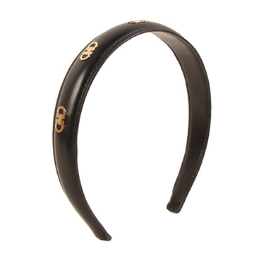 SALVATORE FERRAGAMO Gancini Plate Hairband Black