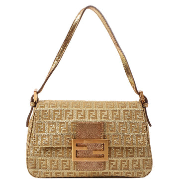 Fendi Ff Zucca Pattern Mamma Baguette Gold/Brown