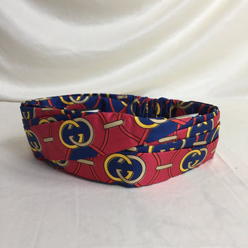 Gucci Red Blue Gold GG Headband Size M 57cm [Brand New] Sku# 56928