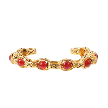 Chanel 1988 Made Gripoix Bijoux Chain Bangle Red