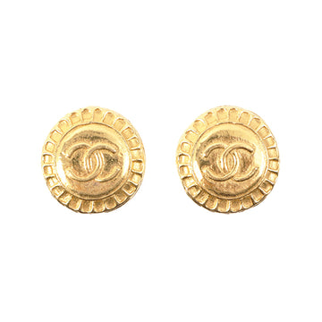 Chanel Round Edge Desgin Cc Mark Earrings