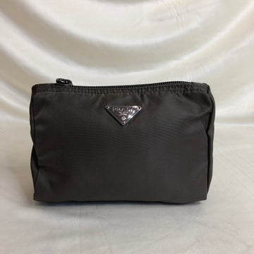 Prada Brown Nylon Zippy Pouch Sku# 61304