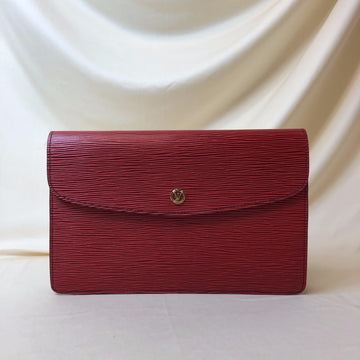 Louis Vuitton Red Epi Flap Clutch Sku# 61386