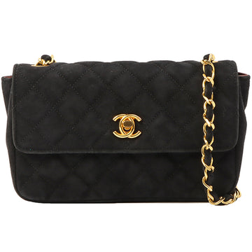 Chanel Suede Turn-Lock Mini Chain Bag Black