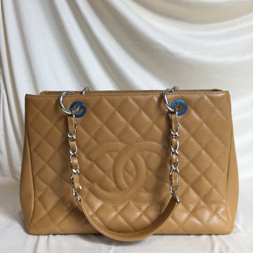 Chanel Brown Caviar GST Quilted Grand Shopping Tote Sku# 61332