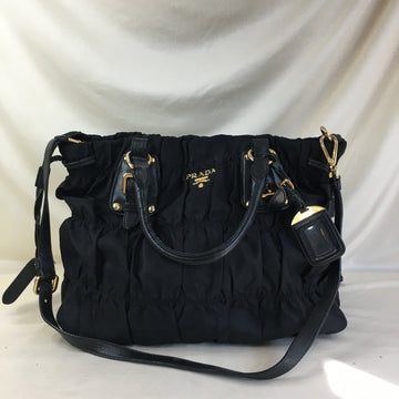 Prada Black Nylon 2 Ways Bag Sku# 57561