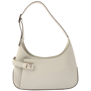 Salvatore Ferragamo Gantini Plate Hobo Bag White Grey