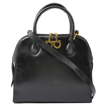 Salvatore Ferragamo Gancini Plate 2Way Bag Black