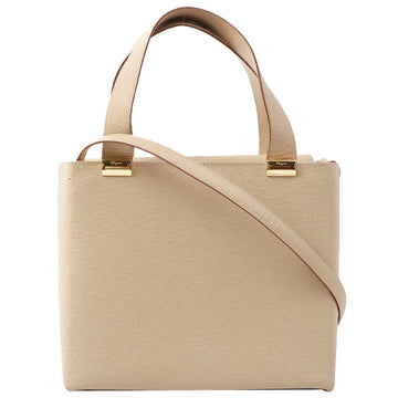 Salvatore Ferragamo Logo Plate 2Way Bag Beige