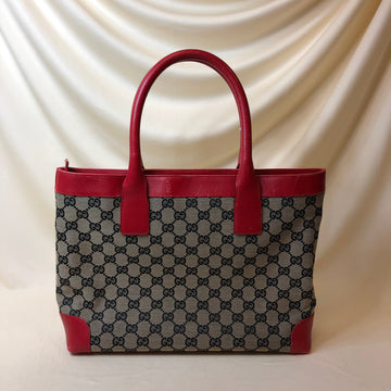 Gucci Black Red GG Supreme Tote Sku# 61472