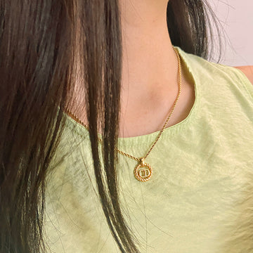 DIOR Round Cutout Logo Necklace