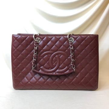 Chanel Burgundy Caviar GST Quilted Grand Shopping Tote XL Sku# 61437