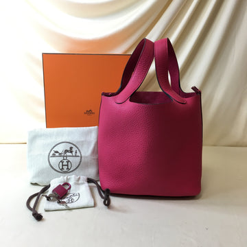 Hermes Pink Monochrome Leather Picotin 18 Sku# 66897