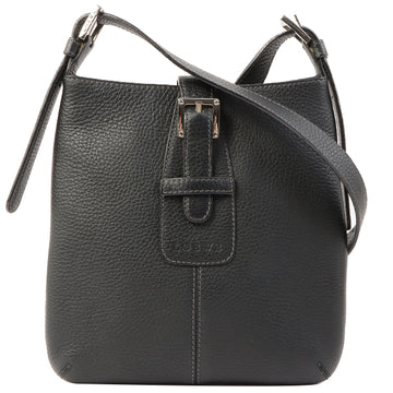 Loewe Mini Logo Embossed Shoulder Bag Black