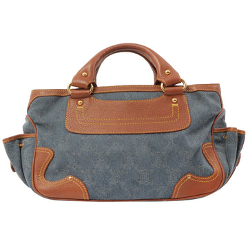 Celine Denim Macadam Pattern Handbag Indigo/Brown