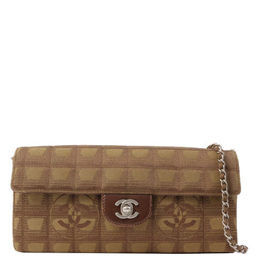 Chanel Around 2002 Made New Travel Nylon Chocolate Bar Turn-Lock Chain Bag Khaki/Brown