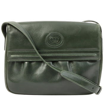 Gucci Logo Embossed Shoulder Bag Moss Green