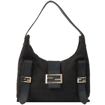 Fendi Ff Pattern Top Handle Bag Black