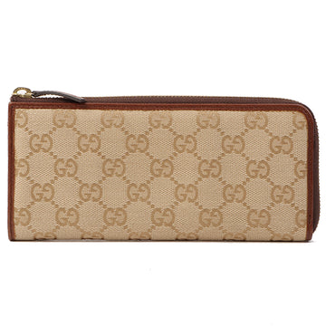 Gucci Gg Pattern Long Wallet Brown/Beige