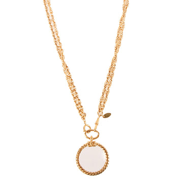 CHANEL Loupe Mini Cc Mark Double Chain Necklace