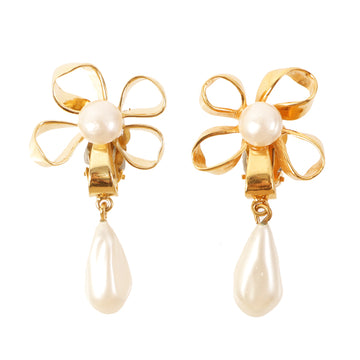 Chanel Flower Motif Pearl Swing Earrings